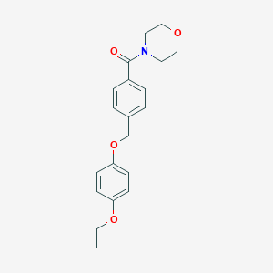 molecular formula C20H23NO4 B279847 4-{4-[(4-Ethoxyphenoxy)methyl]benzoyl}morpholine 