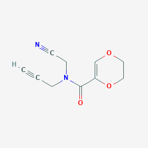 molecular formula C10H10N2O3 B2798482 N-(cyanomethyl)-N-(prop-2-yn-1-yl)-5,6-dihydro-1,4-dioxine-2-carboxamide CAS No. 1808500-46-0