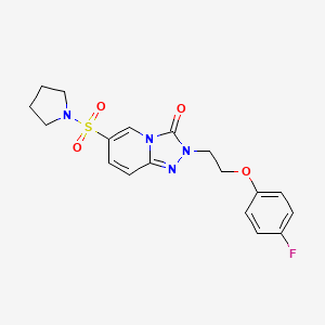 molecular formula C18H19FN4O4S B2798483 2-(2-(4-氟苯氧基)乙基)-6-(吡咯啉-1-基砜基)-[1,2,4]噻唑吡啶-3(2H)-酮 CAS No. 1251698-31-3