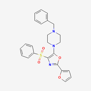 molecular formula C24H23N3O4S B2798492 5-(4-Benzylpiperazin-1-yl)-2-(furan-2-yl)-4-(phenylsulfonyl)oxazole CAS No. 862793-19-9