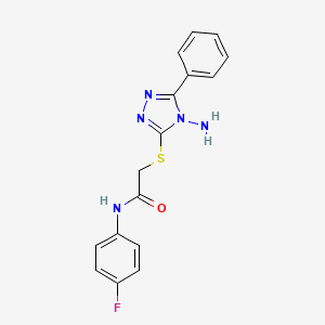 2-((4-amino-5-phenyl-4H-1,2,4-triazol-3-yl)thio)-N-(4-fluorophenyl)acetamide