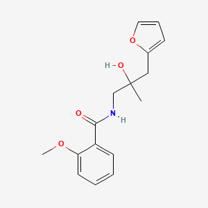 molecular formula C16H19NO4 B2798498 N-(3-(furan-2-yl)-2-hydroxy-2-methylpropyl)-2-methoxybenzamide CAS No. 1795301-45-9