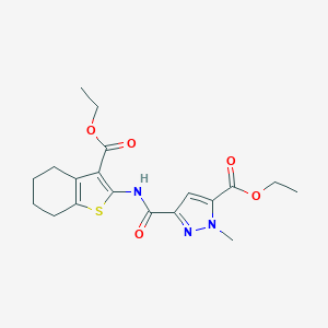 ethyl 3-{[3-(ethoxycarbonyl)-4,5,6,7-tetrahydro-1-benzothiophen-2-yl]carbamoyl}-1-methyl-1H-pyrazole-5-carboxylate