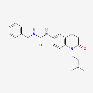 molecular formula C22H27N3O2 B2798511 1-Benzyl-3-(1-isopentyl-2-oxo-1,2,3,4-tetrahydroquinolin-6-yl)urea CAS No. 1171453-49-8