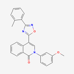molecular formula C25H19N3O3 B2798523 2-(3-methoxyphenyl)-4-(3-(o-tolyl)-1,2,4-oxadiazol-5-yl)isoquinolin-1(2H)-one CAS No. 1359205-08-5