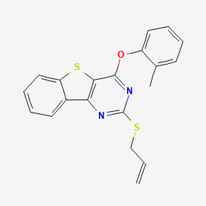 molecular formula C20H16N2OS2 B2798524 2-(烯丙基硫基)-4-(2-甲基苯氧基)[1]苯并噻吩并[3,2-d]嘧啶 CAS No. 478030-08-9