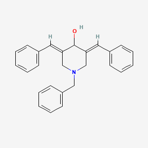 molecular formula C26H25NO B2798530 1-苄基-3,5-双[(E)-苯甲基亚甲基]-4-哌啶醇 CAS No. 477871-34-4