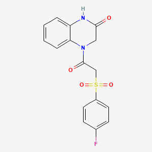 4-(2-((4-fluorophenyl)sulfonyl)acetyl)-3,4-dihydroquinoxalin-2(1H)-one