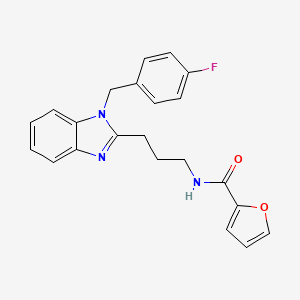 N-[3-[1-[(4-fluorophenyl)methyl]benzimidazol-2-yl]propyl]furan-2-carboxamide