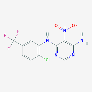 N-[2-chloro-5-(trifluoromethyl)phenyl]-5-nitropyrimidine-4,6-diamine