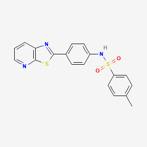 molecular formula C19H15N3O2S2 B2798552 4-methyl-N-(4-(thiazolo[5,4-b]pyridin-2-yl)phenyl)benzenesulfonamide CAS No. 863594-71-2