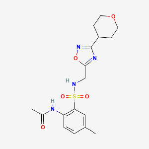 N-(4-methyl-2-(N-((3-(tetrahydro-2H-pyran-4-yl)-1,2,4-oxadiazol-5-yl)methyl)sulfamoyl)phenyl)acetamide