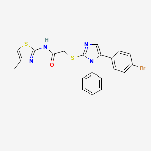 2-((5-(4-bromophenyl)-1-(p-tolyl)-1H-imidazol-2-yl)thio)-N-(4-methylthiazol-2-yl)acetamide