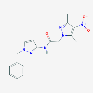 molecular formula C17H18N6O3 B279856 N-(1-benzyl-1H-pyrazol-3-yl)-2-(3,5-dimethyl-4-nitro-1H-pyrazol-1-yl)acetamide 