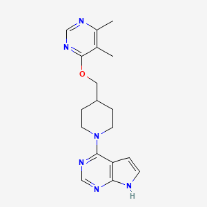4-(4-(((5,6-dimethylpyrimidin-4-yl)oxy)methyl)piperidin-1-yl)-7H-pyrrolo[2,3-d]pyrimidine