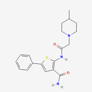 2-(2-(4-Methylpiperidin-1-yl)acetamido)-5-phenylthiophene-3-carboxamide