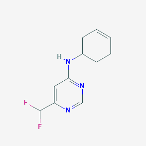 molecular formula C11H13F2N3 B2798569 N-(cyclohex-3-en-1-yl)-6-(difluoromethyl)pyrimidin-4-amine CAS No. 2175884-43-0