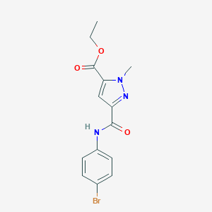 molecular formula C14H14BrN3O3 B279857 ethyl 3-[(4-bromoanilino)carbonyl]-1-methyl-1H-pyrazole-5-carboxylate 