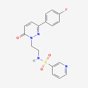 molecular formula C17H15FN4O3S B2798573 N-(2-(3-(4-fluorophenyl)-6-oxopyridazin-1(6H)-yl)ethyl)pyridine-3-sulfonamide CAS No. 921879-77-8