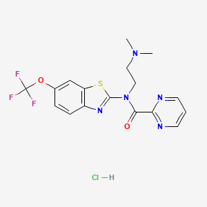 molecular formula C17H17ClF3N5O2S B2798577 N-(2-(二甲氨基)乙基)-N-(6-(三氟甲氧基)苯并[d]噻唑-2-基)嘧啶-2-甲酸酰胺盐酸盐 CAS No. 2034520-73-3