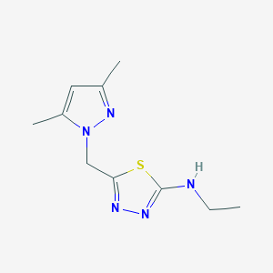 5-[(3,5-dimethylpyrazol-1-yl)methyl]-~{N}-ethyl-1,3,4-thiadiazol-2-amine
