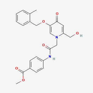 molecular formula C24H24N2O6 B2798588 methyl 4-(2-(2-(hydroxymethyl)-5-((2-methylbenzyl)oxy)-4-oxopyridin-1(4H)-yl)acetamido)benzoate CAS No. 941885-73-0