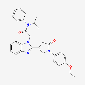 molecular formula C30H32N4O3 B2798599 2-(2-(1-(4-ethoxyphenyl)-5-oxopyrrolidin-3-yl)-1H-benzo[d]imidazol-1-yl)-N-isopropyl-N-phenylacetamide CAS No. 874637-56-6