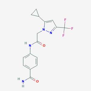4-({[5-cyclopropyl-3-(trifluoromethyl)-1H-pyrazol-1-yl]acetyl}amino)benzamide