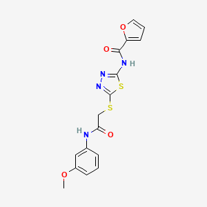 N-[5-[2-(3-methoxyanilino)-2-oxoethyl]sulfanyl-1,3,4-thiadiazol-2-yl]furan-2-carboxamide