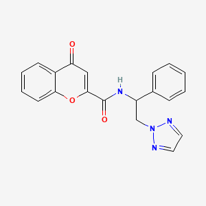 4-oxo-N-(1-phenyl-2-(2H-1,2,3-triazol-2-yl)ethyl)-4H-chromene-2-carboxamide