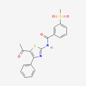 molecular formula C19H16N2O4S2 B2798635 N-(5-乙酰-4-苯基噻唑-2-基)-3-(甲磺基)苯甲酰胺 CAS No. 896285-59-9