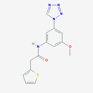N-[3-methoxy-5-(1H-tetraazol-1-yl)phenyl]-2-(2-thienyl)acetamide