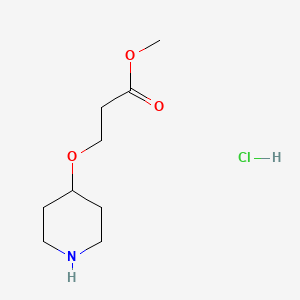 molecular formula C9H18ClNO3 B2798642 Methyl 3-(4-piperidinyloxy)propanoate hydrochloride CAS No. 190515-56-1