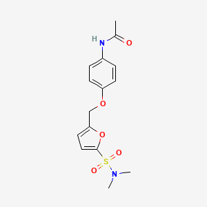 molecular formula C15H18N2O5S B2798643 N-(4-{[5-(二甲基磺酰氨基)呋喃-2-基]氧基}苯基)乙酰胺 CAS No. 1190242-06-8