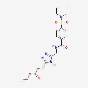 Ethyl 2-[[5-[[[4-(diethylsulfamoyl)benzoyl]amino]methyl]-4-methyl-1,2,4-triazol-3-yl]sulfanyl]acetate