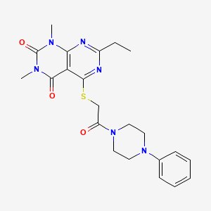 7-Ethyl-1,3-dimethyl-5-[2-oxo-2-(4-phenylpiperazin-1-yl)ethyl]sulfanylpyrimido[4,5-d]pyrimidine-2,4-dione