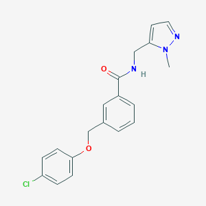 3-[(4-chlorophenoxy)methyl]-N-[(1-methyl-1H-pyrazol-5-yl)methyl]benzamide