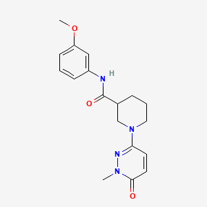 molecular formula C18H22N4O3 B2798685 N-(3-methoxyphenyl)-1-(1-methyl-6-oxo-1,6-dihydropyridazin-3-yl)piperidine-3-carboxamide CAS No. 1396845-03-6