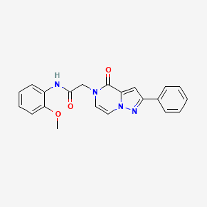 molecular formula C21H18N4O3 B2798687 N-(2-甲氧基苯基)-2-(4-氧代-2-苯基吡唑并[1,5-a]吡嗪-5(4H)-基)乙酰胺 CAS No. 941962-97-6