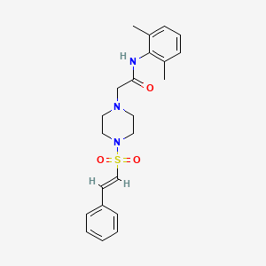 N-(2,6-dimethylphenyl)-2-[4-[(E)-2-phenylethenyl]sulfonylpiperazin-1-yl]acetamide