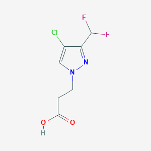 molecular formula C7H7ClF2N2O2 B2798692 3-[4-chloro-3-(difluoromethyl)-1H-pyrazol-1-yl]propanoic acid CAS No. 1856063-97-2