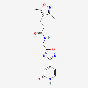 3-(3,5-dimethylisoxazol-4-yl)-N-((3-(2-oxo-1,2-dihydropyridin-4-yl)-1,2,4-oxadiazol-5-yl)methyl)propanamide