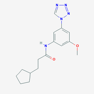 3-cyclopentyl-N-[3-methoxy-5-(1H-tetraazol-1-yl)phenyl]propanamide