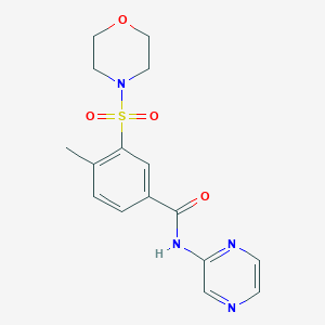 molecular formula C16H18N4O4S B2798703 4-methyl-3-(morpholin-4-ylsulfonyl)-N-(pyrazin-2-yl)benzamide CAS No. 890594-84-0