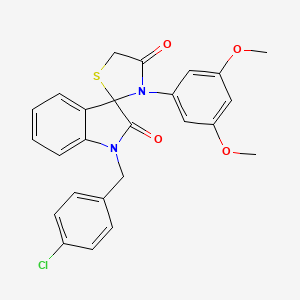 molecular formula C25H21ClN2O4S B2798709 1-(4-chlorobenzyl)-3'-(3,5-dimethoxyphenyl)-4'H-spiro[indole-3,2'-[1,3]thiazolidine]-2,4'(1H)-dione CAS No. 894569-01-8