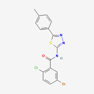 molecular formula C16H11BrClN3OS B2798710 5-bromo-2-chloro-N-[5-(4-methylphenyl)-1,3,4-thiadiazol-2-yl]benzamide CAS No. 391862-69-4