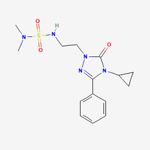 molecular formula C15H21N5O3S B2798712 4-Cyclopropyl-1-[2-(dimethylsulfamoylamino)ethyl]-5-oxo-3-phenyl-1,2,4-triazole CAS No. 2194900-99-5