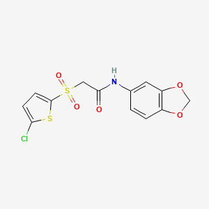 N-(1,3-benzodioxol-5-yl)-2-[(5-chlorothiophen-2-yl)sulfonyl]acetamide