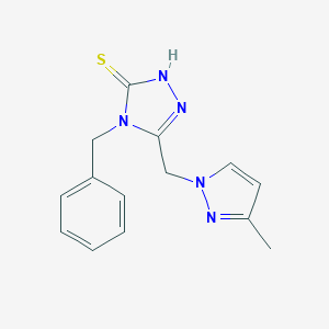 4-benzyl-5-[(3-methyl-1H-pyrazol-1-yl)methyl]-4H-1,2,4-triazole-3-thiol