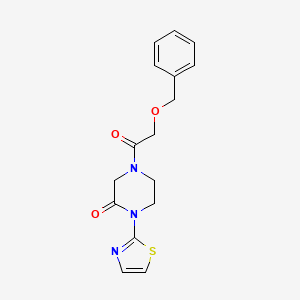 molecular formula C16H17N3O3S B2798721 4-(2-(Benzyloxy)acetyl)-1-(thiazol-2-yl)piperazin-2-one CAS No. 2320821-98-3